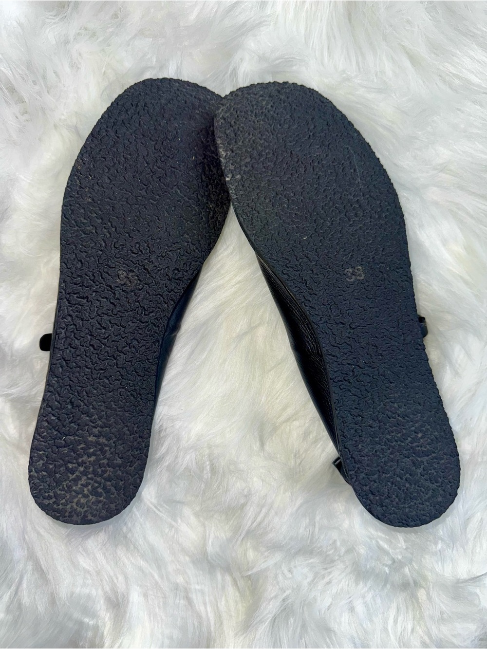 Intentionally Blank Anthropologie Classic Black Leather Mary Jane Flats Sz 38 EU - Picture 10 of 15